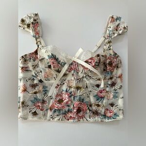 Victoria’s Secret Floral Lace Trimmed Women's Bustier Top